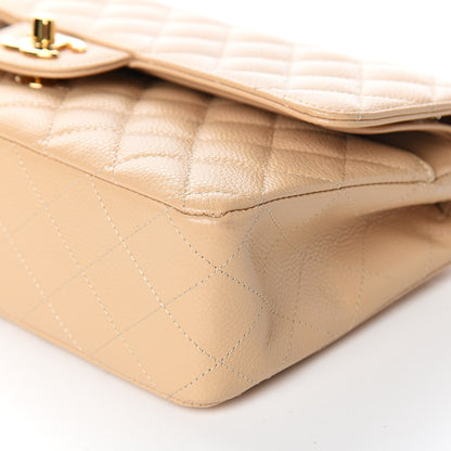 Chanel Caviar Quilted Medium Double Flap Beige 8 of 10