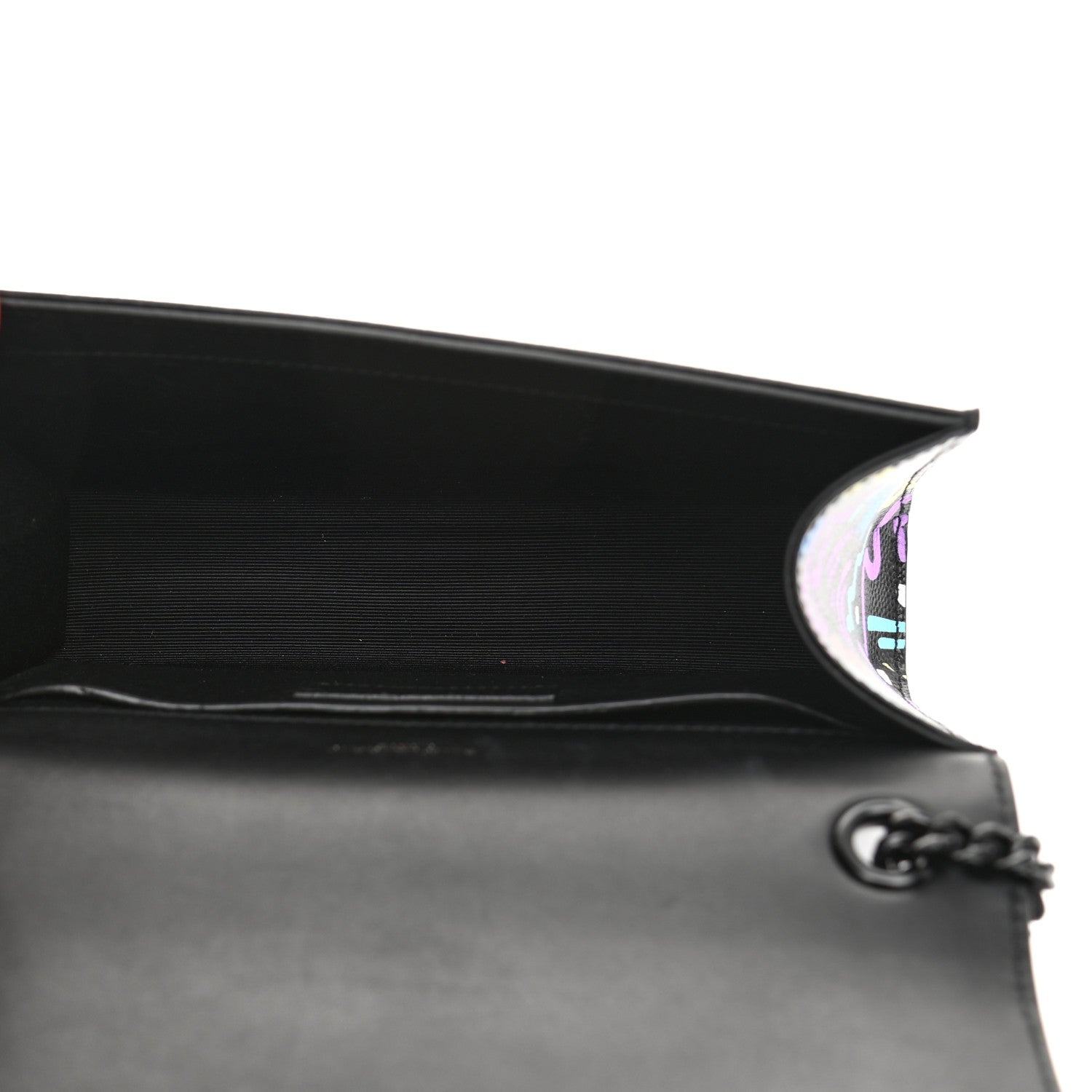Saint Laurent Grain De Poudre Small Monogram Graphic Print Kate Satchel Black 5 of 10