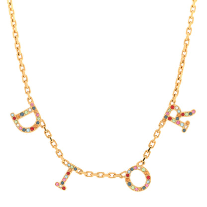 Christian Dior Crystal Logo Necklace Multicolor 4 of 6