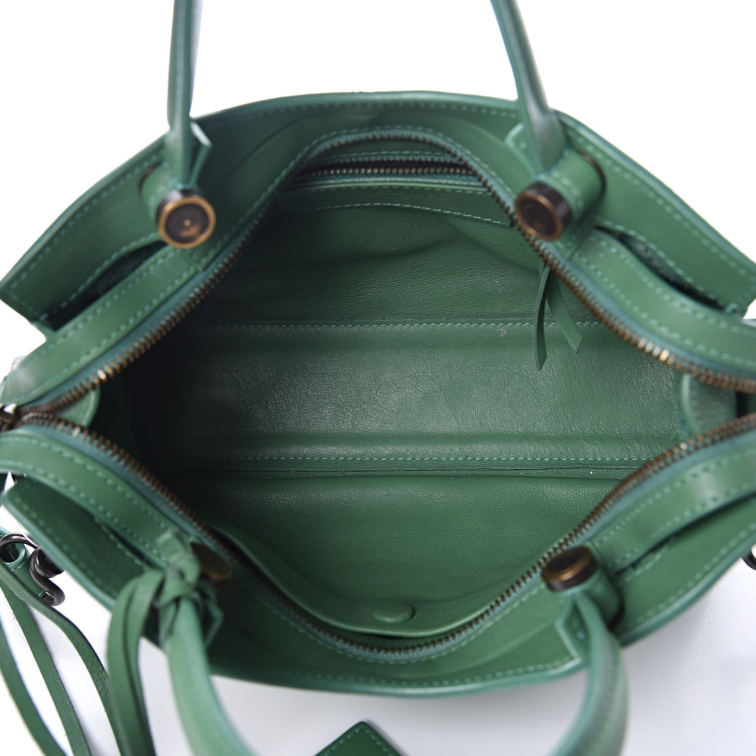 Balenciaga Chevre Perforated Blackout Hardware Nano City Green 5 of 10