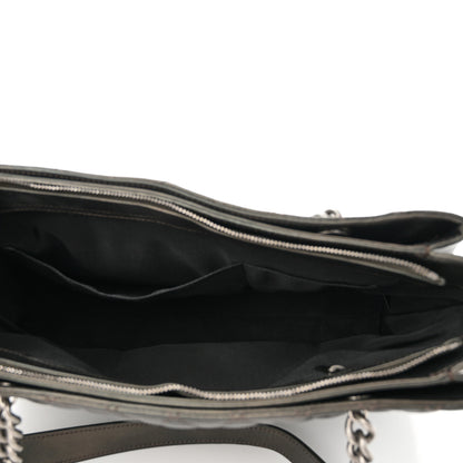 Chanel Metallic Goatskin Quilted Medium Rock In Rome Tote Charcoal 5 of 11
