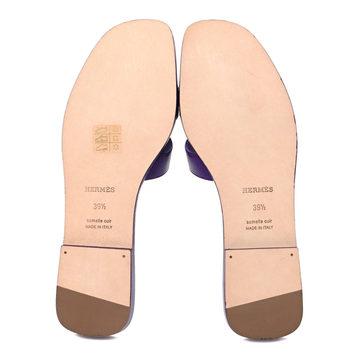 Calfskin Oran Sandals 39.5 Violet Majorette
