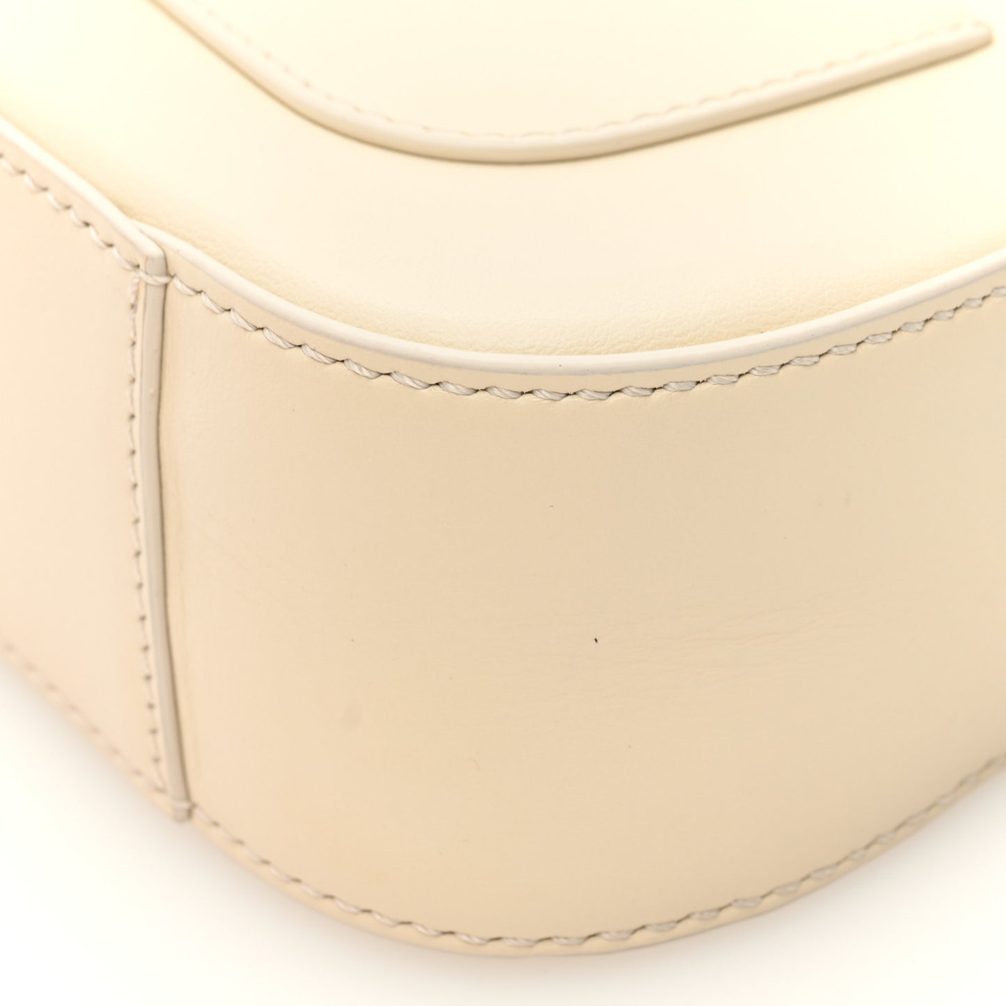 Calfskin 3D Glam Inside Jitney Shoulder Bag Beige
