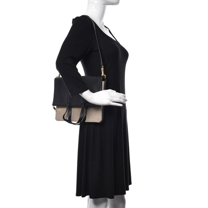 Celine Smooth Calfskin Linen Folded Cabas Black 2 of 13