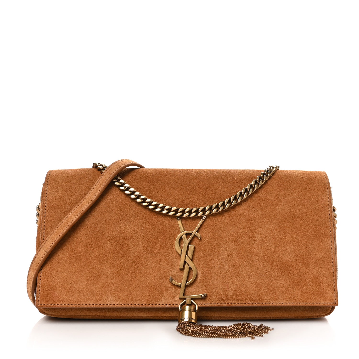 Saint Laurent Suede Monogram Tassel Kate 99 Cinnamon 1 of 10