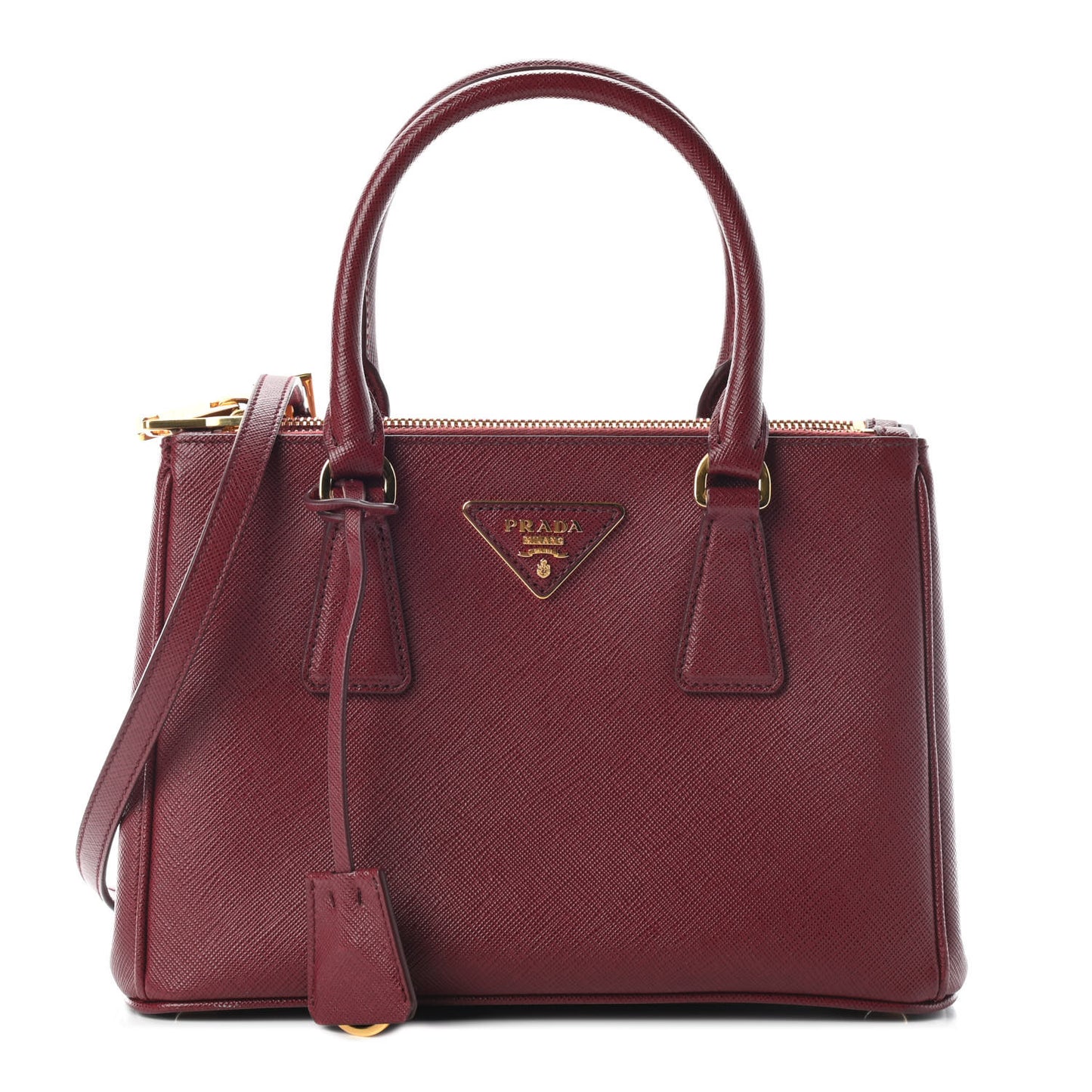Saffiano Small Galleria Double Zip Tote Cerise