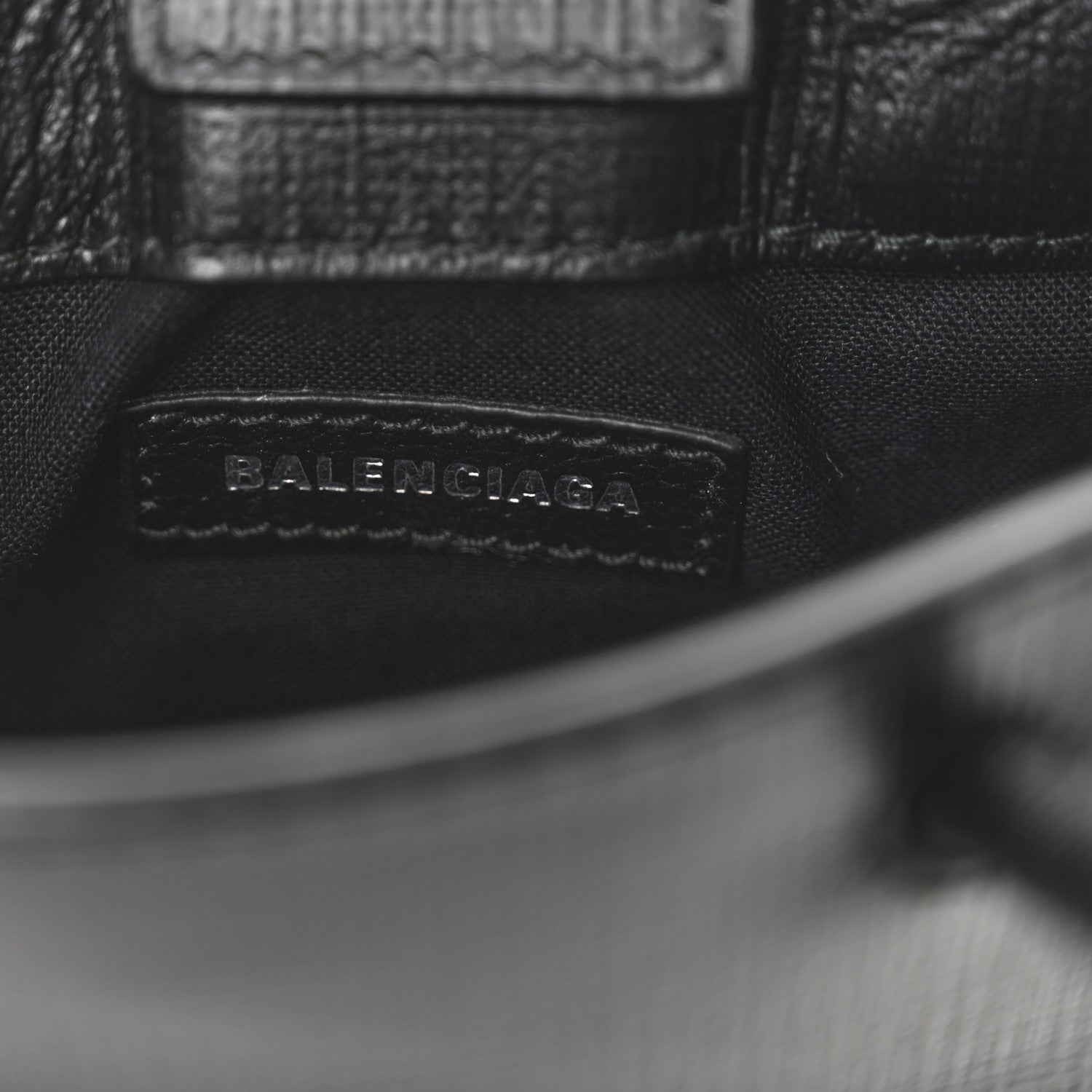 Balenciaga Squared Calfskin Logo Shopping Phone Holder Bag Black 6 of 9