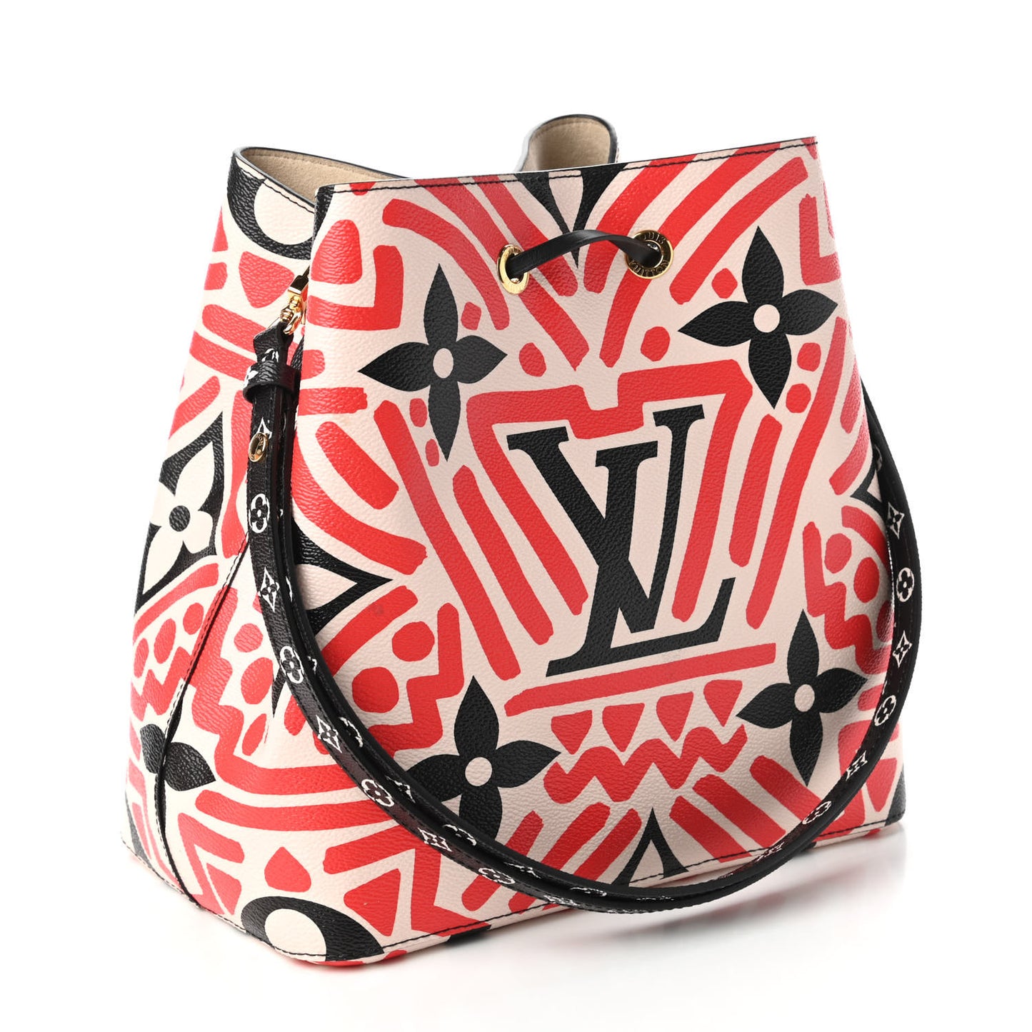 Monogram Giant Crafty NeoNoe MM Creme Rouge Black
