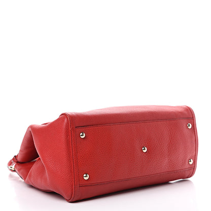 Gucci Pebbled Calfskin Medium Soho Shoulder Bag Red 3 of 14