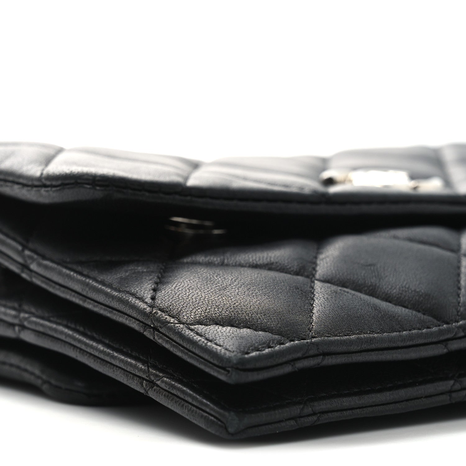 Chanel Lambskin Quilted Double Sided Wallet On Chain WOC Black 9 of 11
