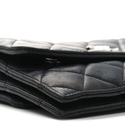 Chanel Lambskin Quilted Double Sided Wallet On Chain WOC Black 9 of 11