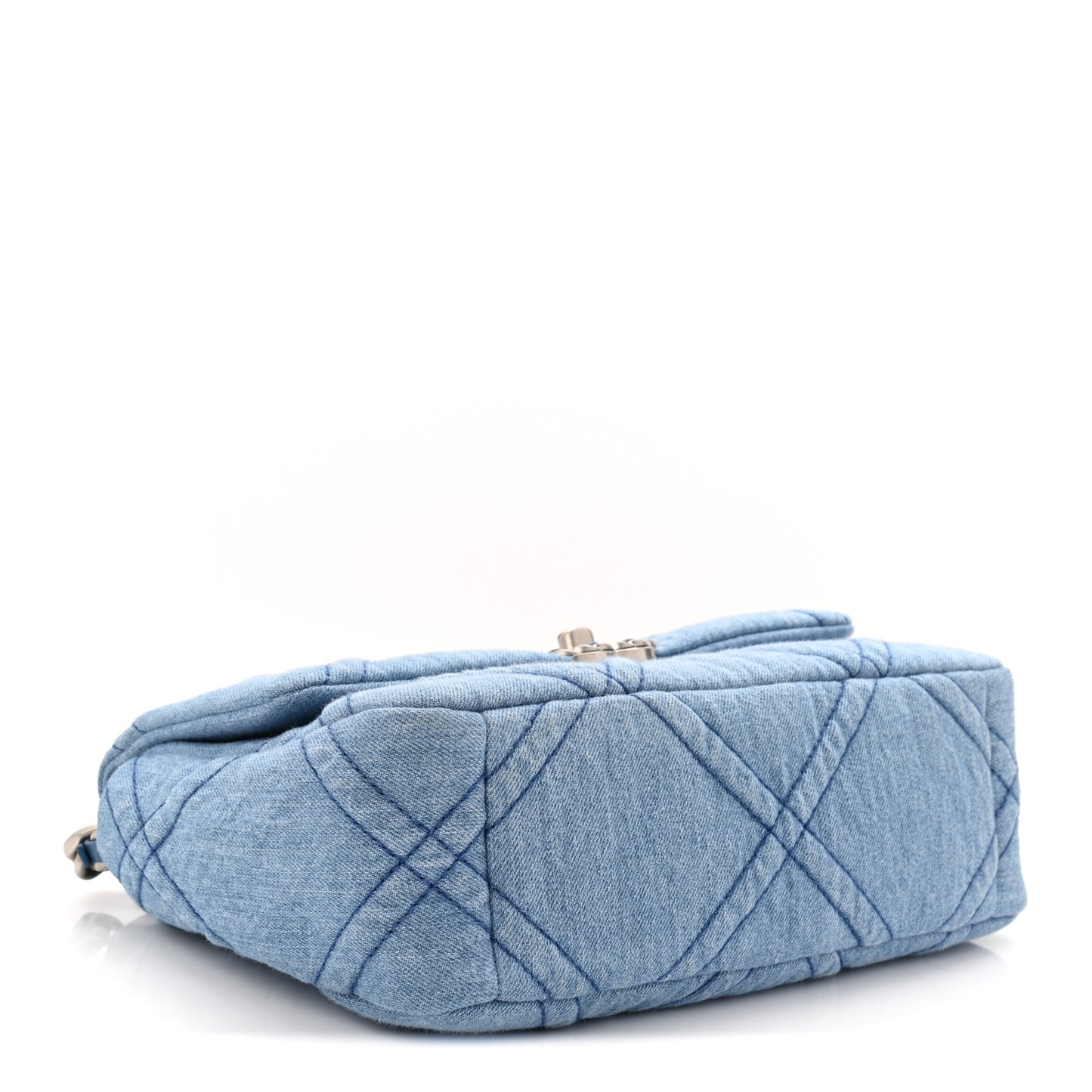 Denim Quilted Medium Chanel 19 Flap Blue