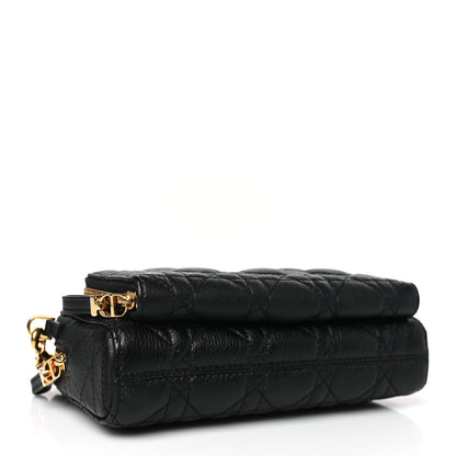 Christian Dior Supple Calfskin Caro Double Pouch Black 4 of 9
