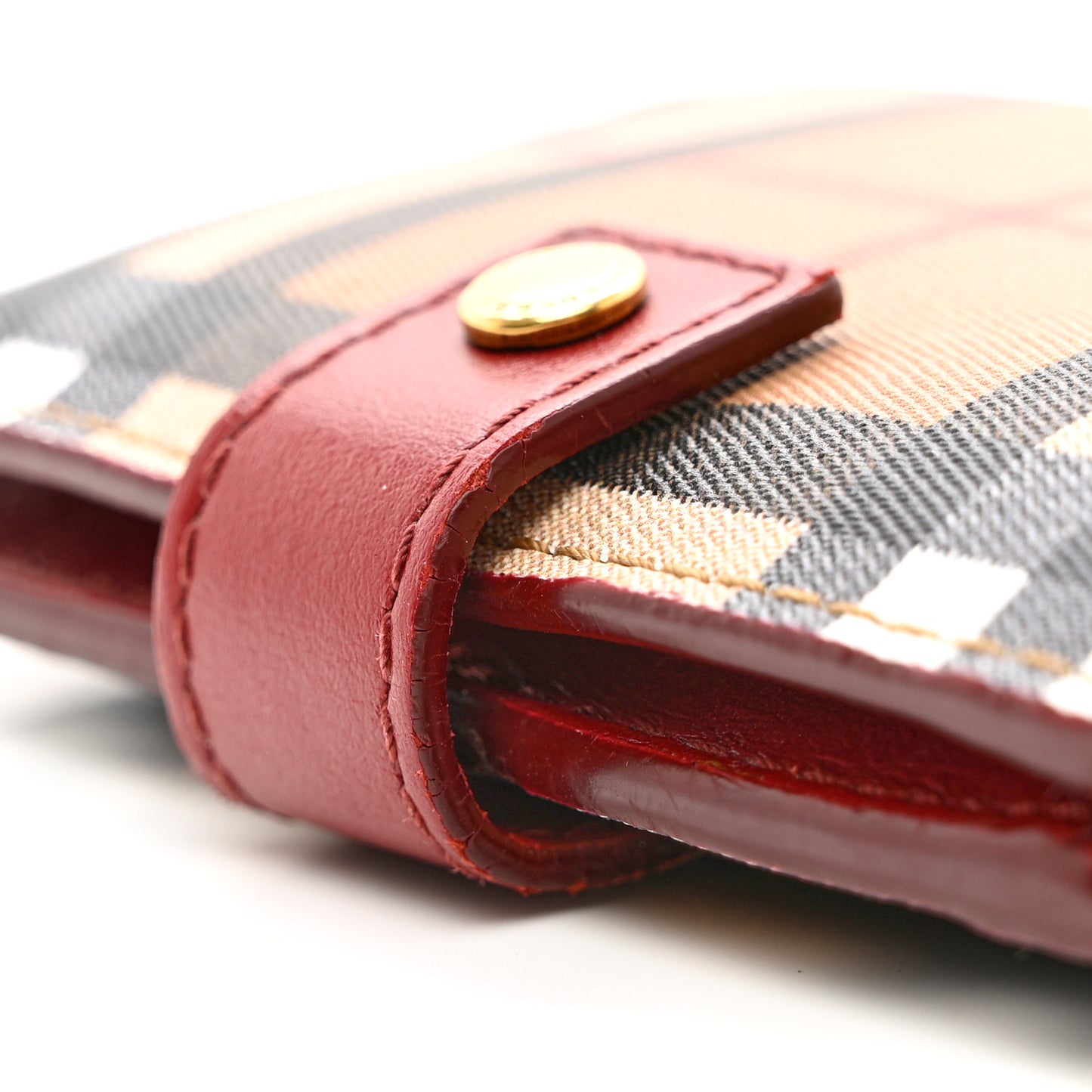 Canvas Vintage Check Coin Purse Wallet Red