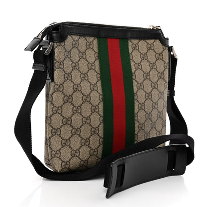 Gucci GG Supreme Monogram Web Messenger Bag Black 3 of 9