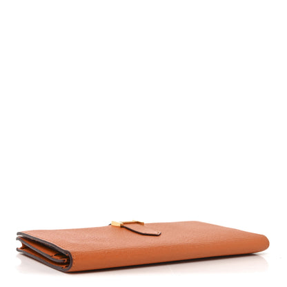 Hermes Chèvre Mysore Bearn Gusset Wallet Orange 4 of 7