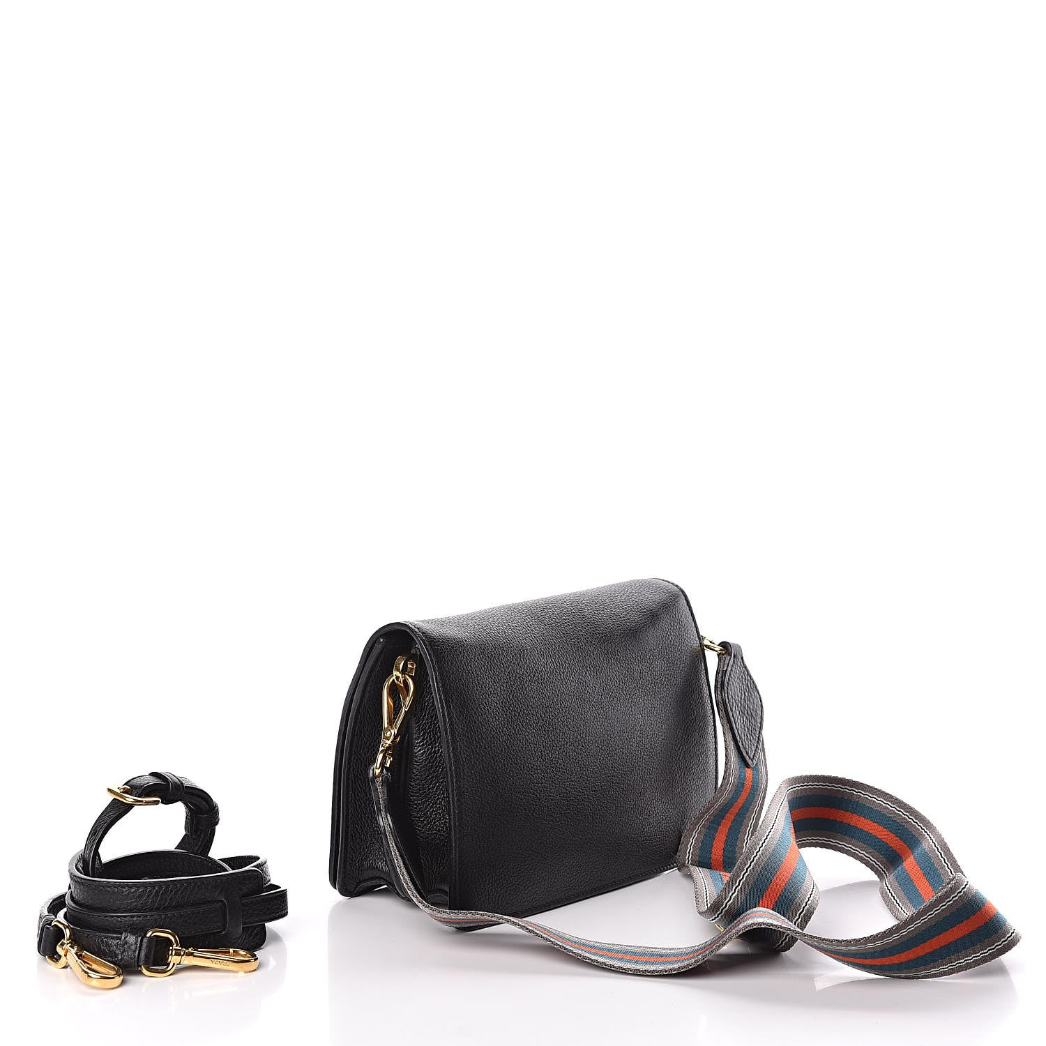 Prada Vitello Daino Flap Crossbody Black 5 of 11