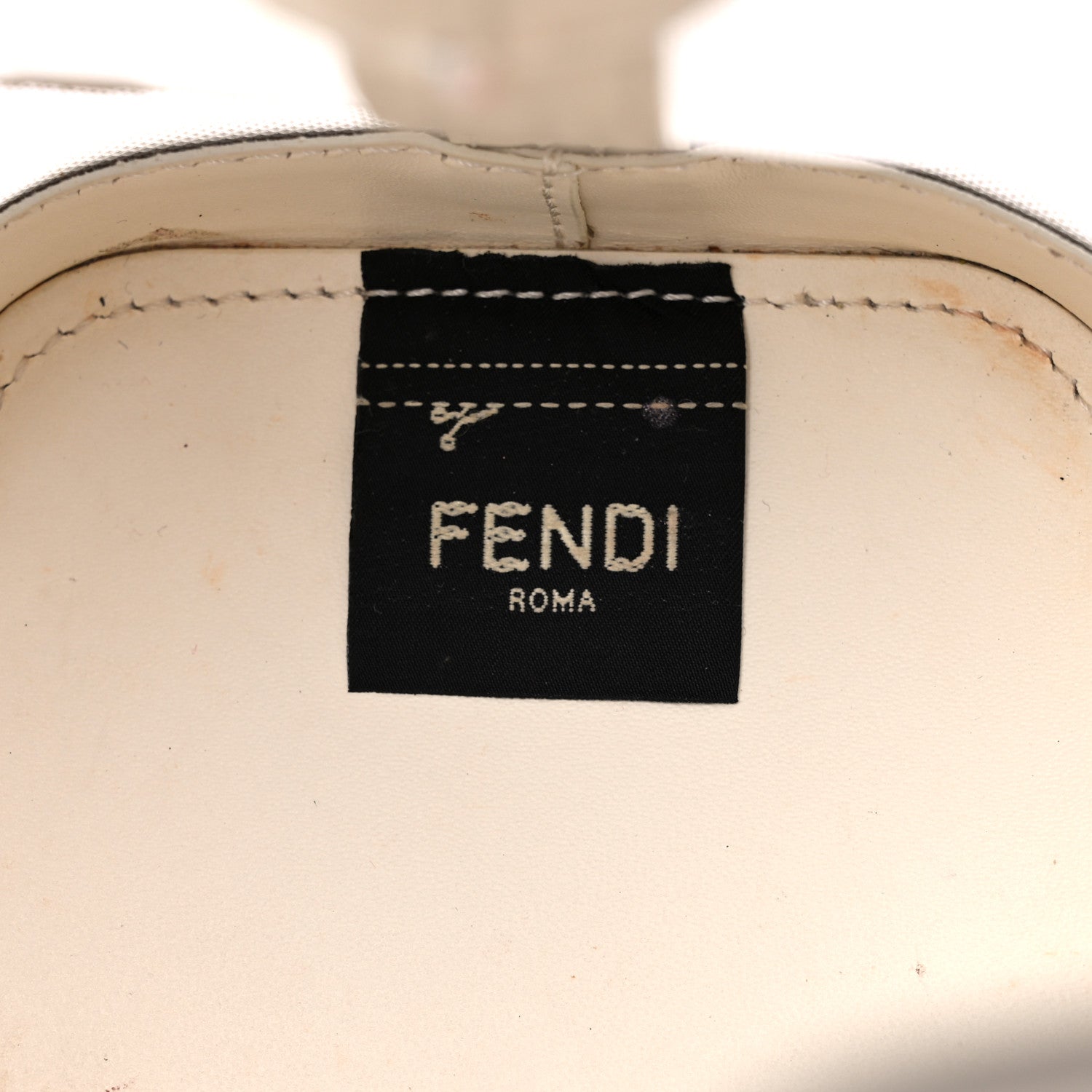 Fendi Mesh Vitello King F is Fendi Logo Embroidered Mini Mon Tresor Bucket Bag Sabbia White Ice 9 of 16
