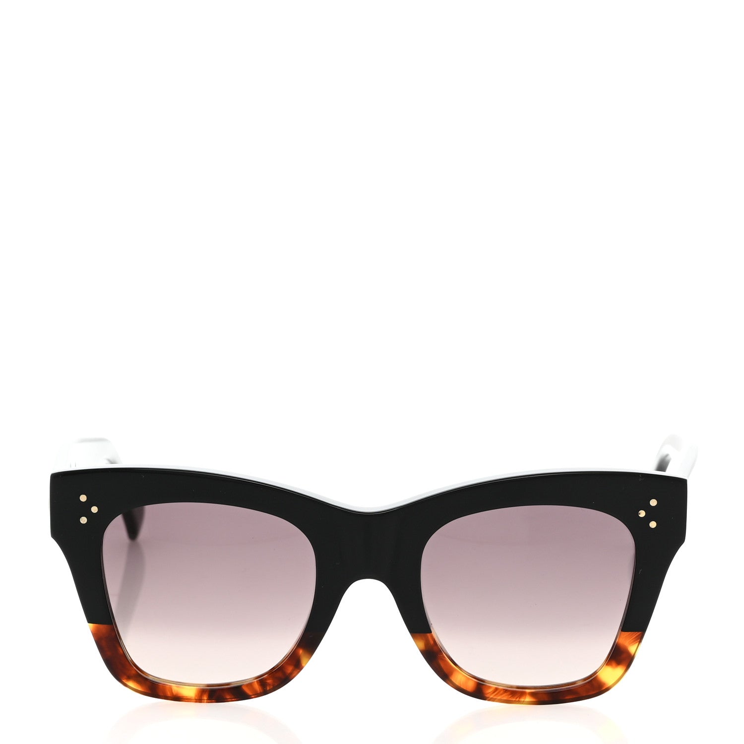 Celine Acetate Polarized Cat Eye Sunglasses CL4004IN Havana Black 2 of 9