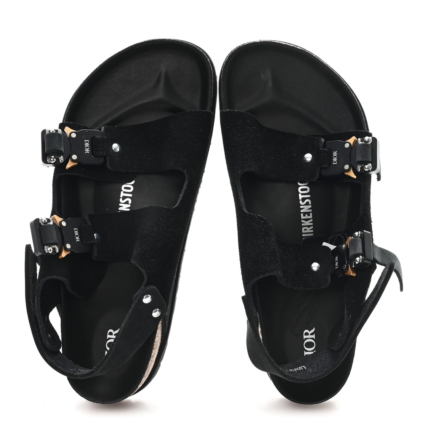 X BIRKENSTOCK Felted Wool Nubuck Calfskin Milano Sandal 39 Black