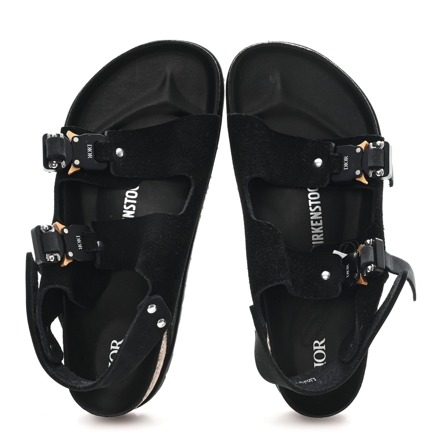 Christian Dior X BIRKENSTOCK Felted Wool Nubuck Calfskin Milano Sandal 39 Black 2 of 9