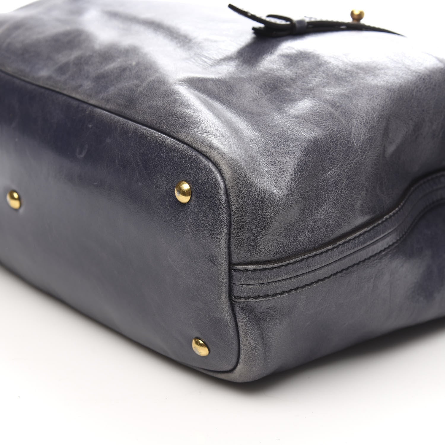 MCM Calfskin Satchel Grey 9 of 10