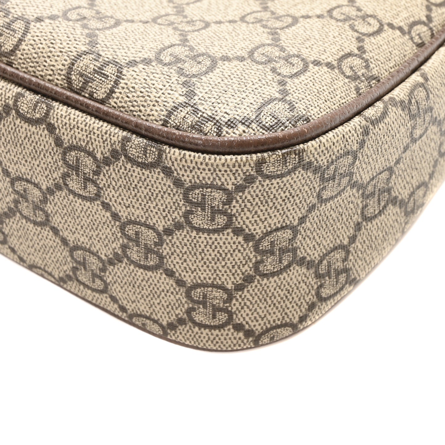 GG Supreme Monogram Textured Dollar Calfskin Web Small Ophidia GG Handbag Beige Ebony New Acero