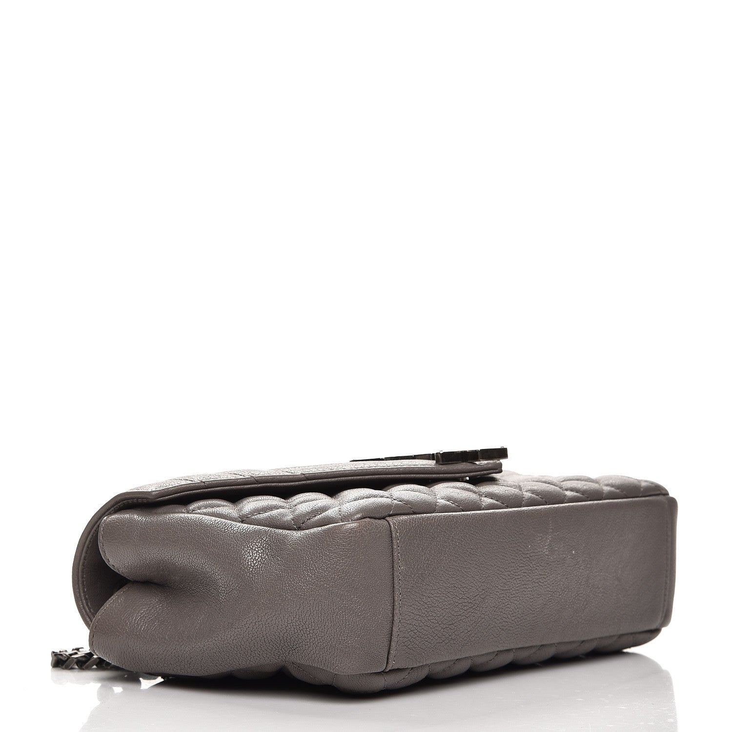 Saint Laurent Sheepskin Tri-Quilt Monogram Medium College Bag Gray 5 of 9