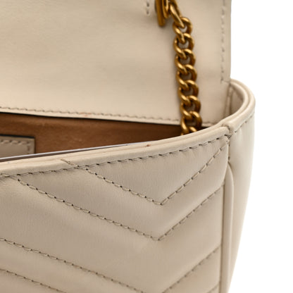 Gucci Calfskin Matelasse Super Mini GG Marmont Shoulder Bag White 12 of 13