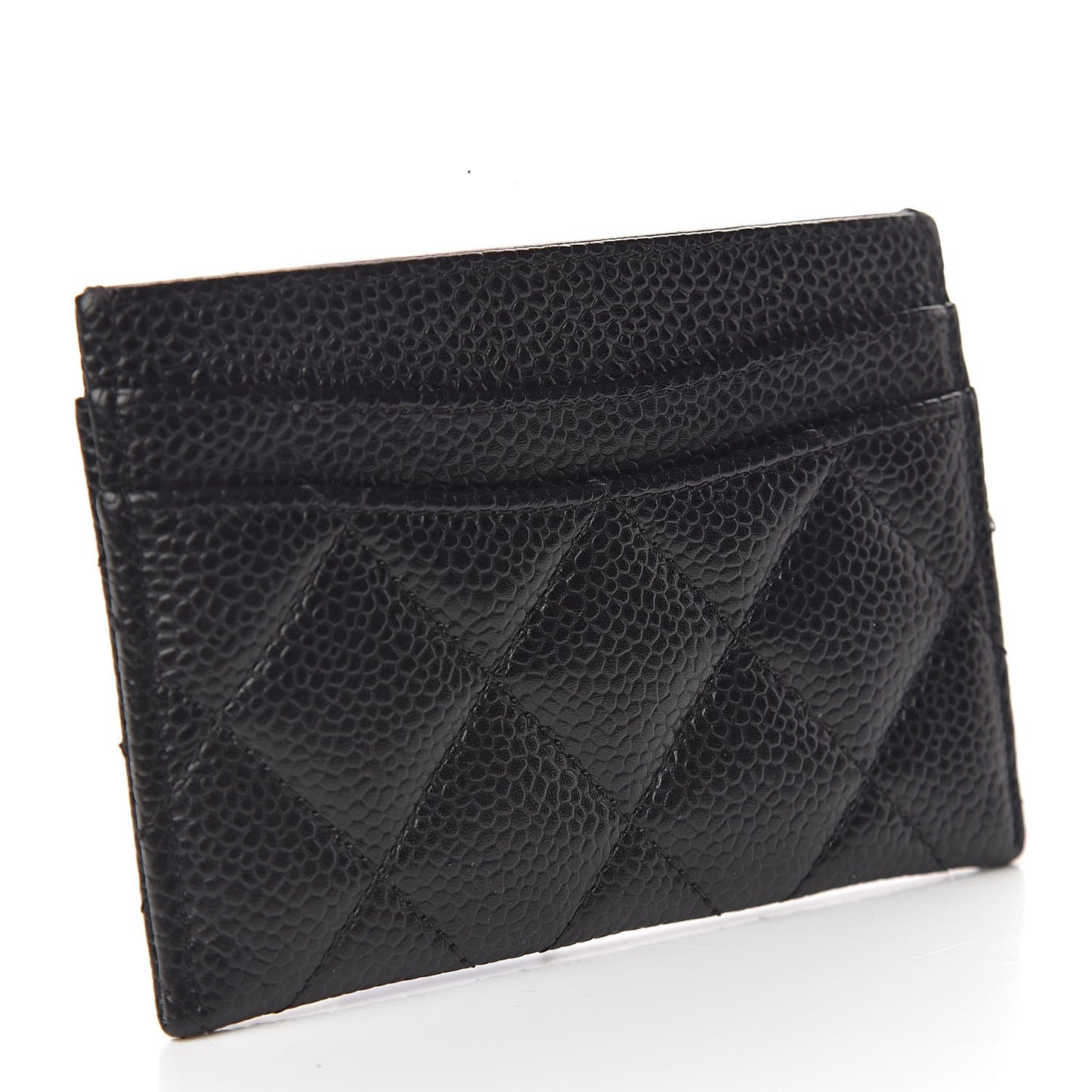 Caviar Quilted Card Holder Black