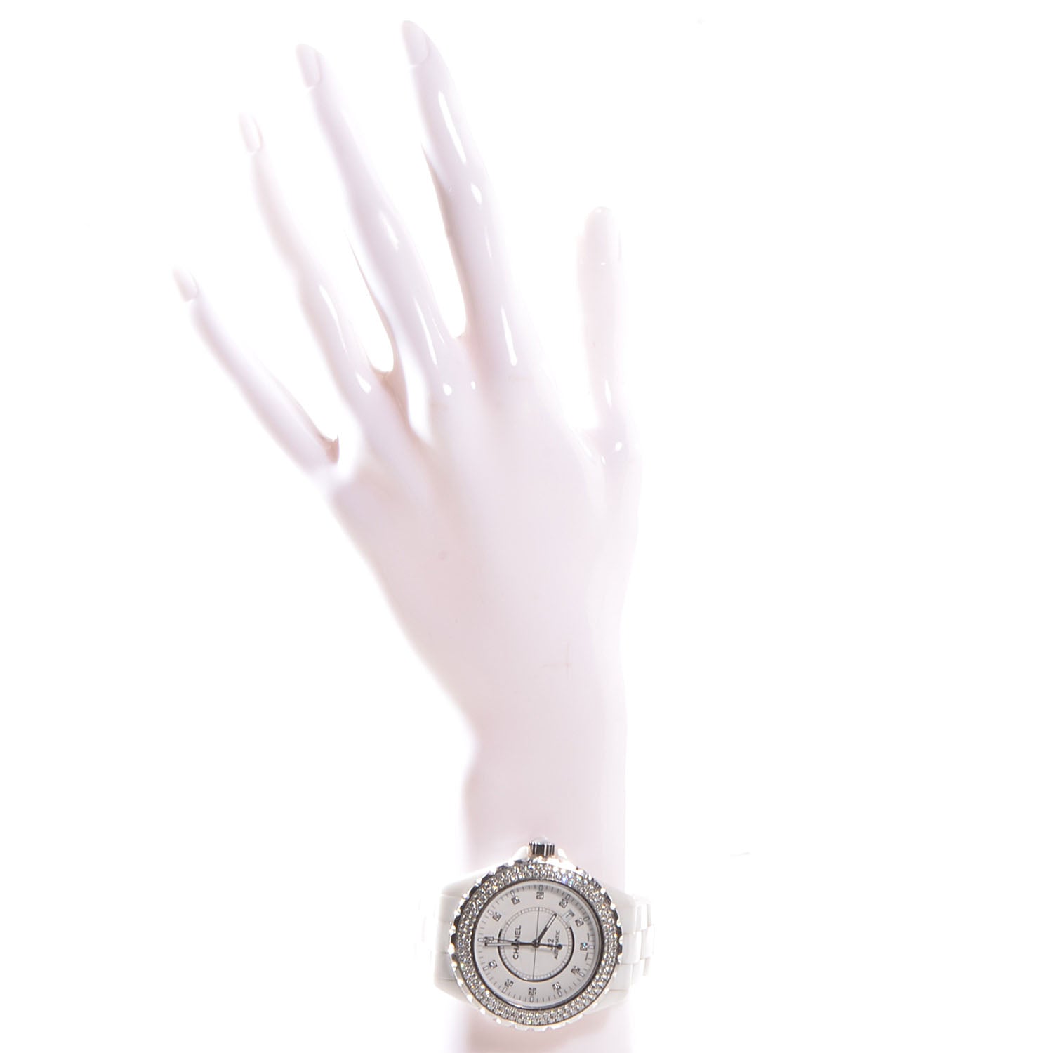 Chanel Stainless Steel Ceramic Diamond Pave Bezel 42mm J12 Automatic Watch White 2 of 6