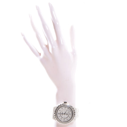 Chanel Stainless Steel Ceramic Diamond Pave Bezel 42mm J12 Automatic Watch White 2 of 6