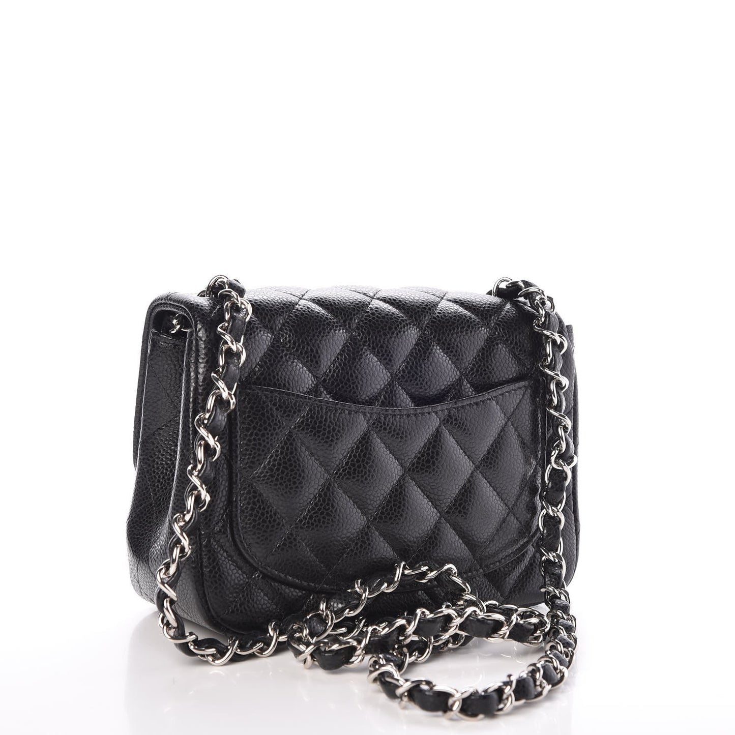 Caviar Quilted Mini Square Flap Black