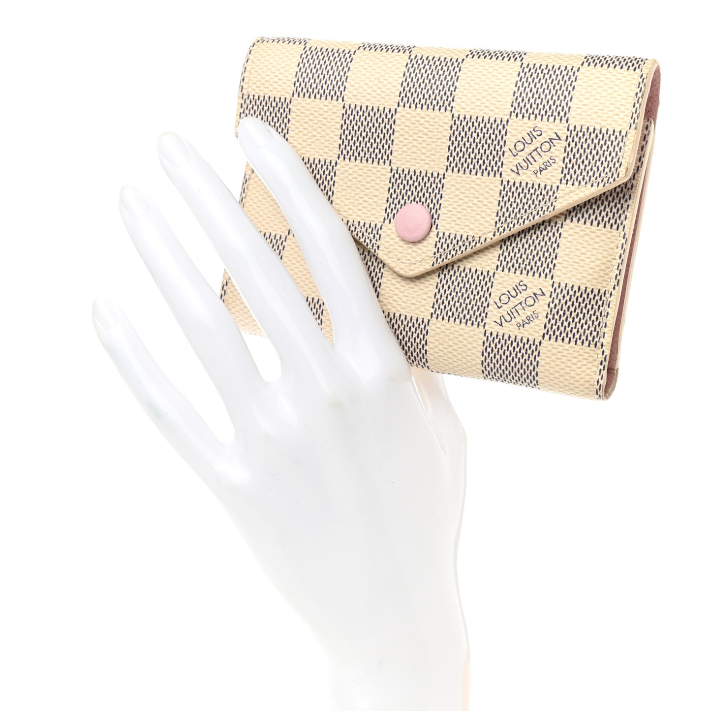 Damier Azur Victorine Wallet Rose Ballerine