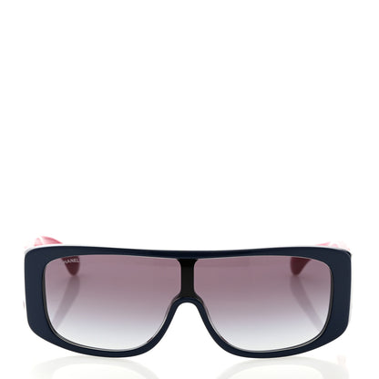 Chanel Acetate Shield Sunglasses 71466-A Blue Pink 2 of 8
