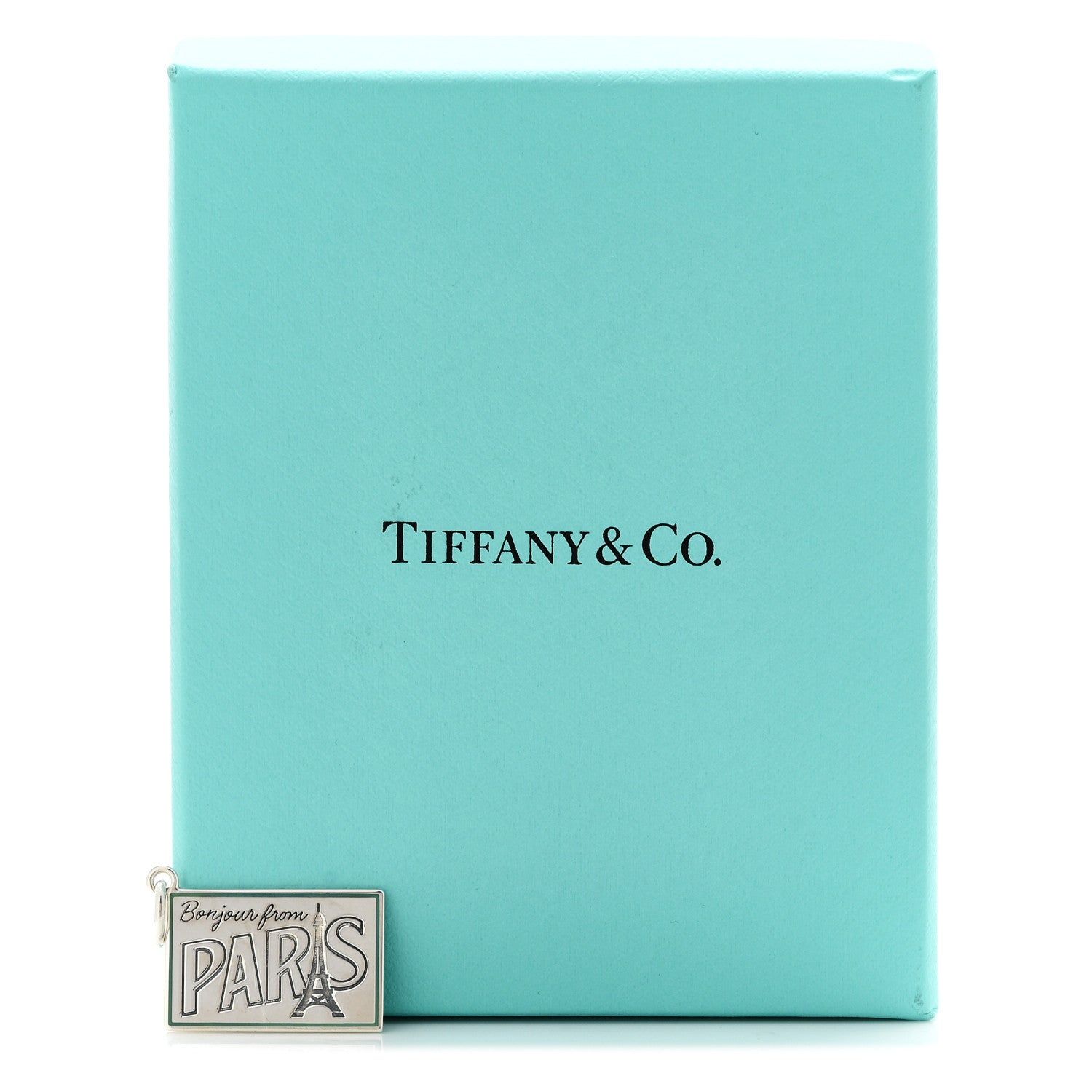 Tiffany Sterling Silver Enamel Paris Postcard Charm Blue 4 of 4