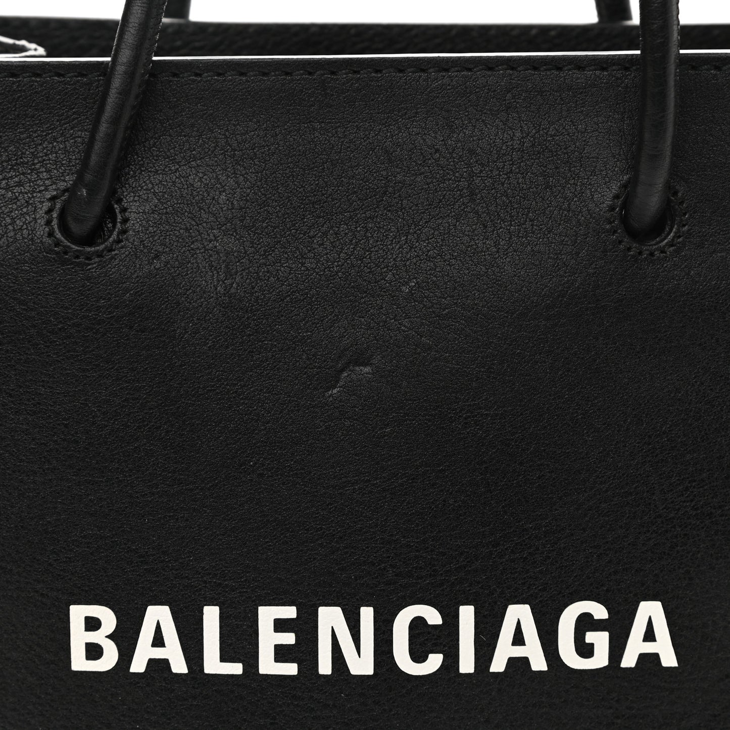 Calfskin Logo XXS Shopping Tote Black