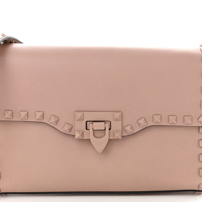 Valentino Garavani Vitello Monochrome Medium Rockstud Flip Lock Crossbody Bag Poudre 7 of 9