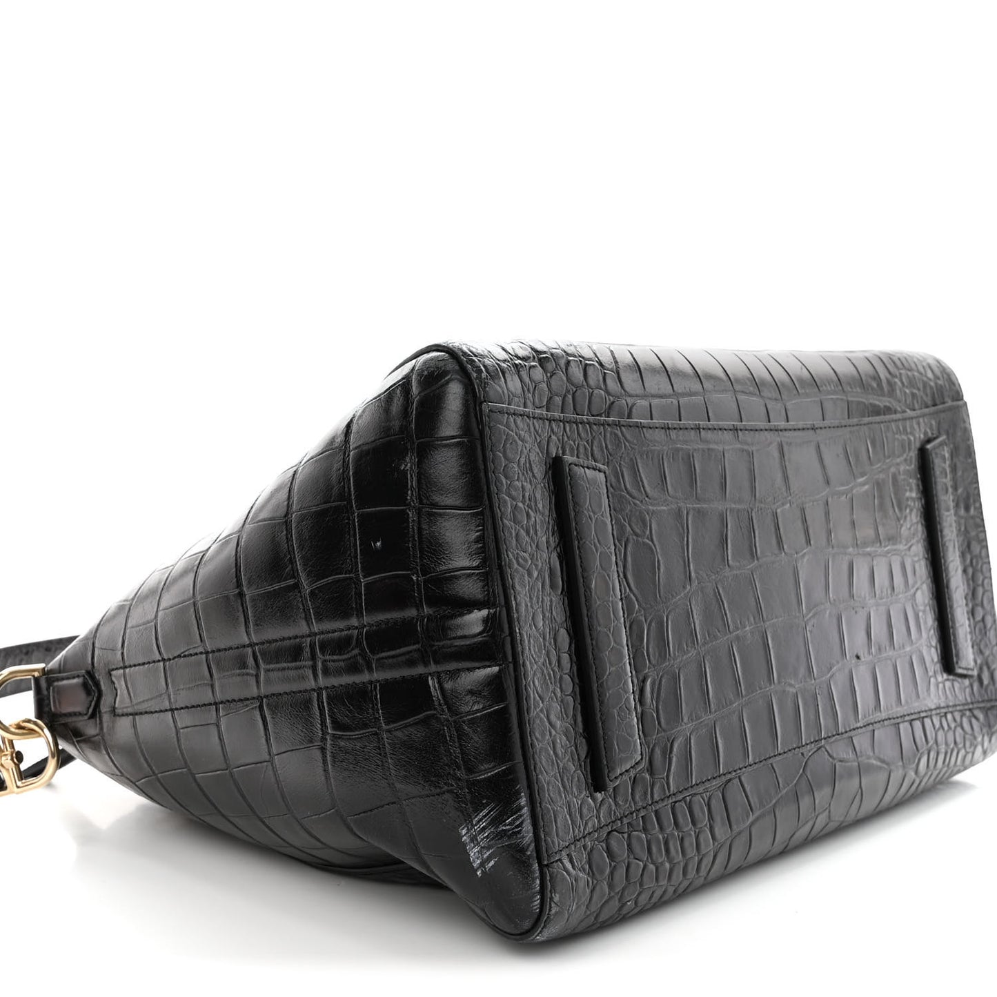 Calfskin Crocodile Embossed Large Antigona Black