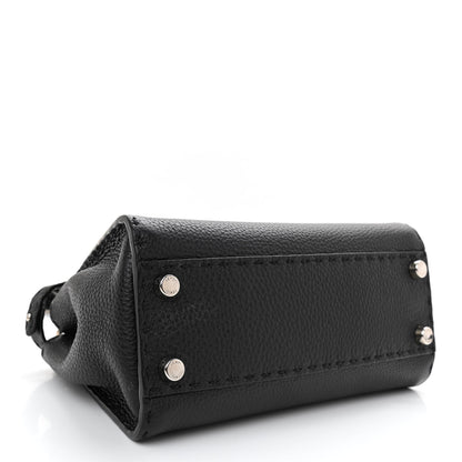 Fendi Cuoio Romano Selleria Bi-Color Mini Peekaboo Iconic Satchel Black Mou 4 of 7