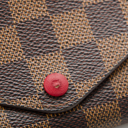 Louis Vuitton Damier Ebene Josephine Wallet Red 5 of 9