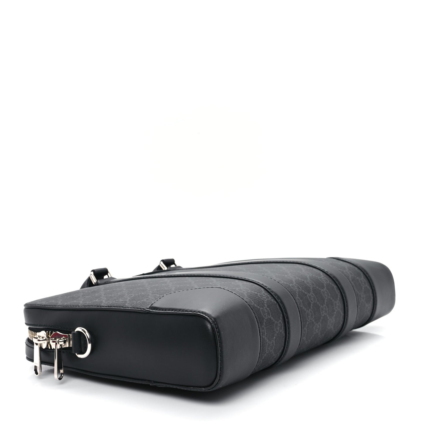 GG Supreme Monogram Appia Calfskin Web Briefcase Black