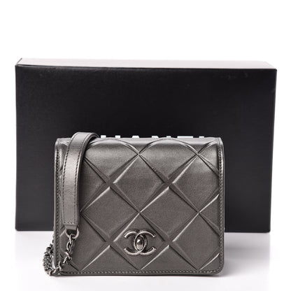 Chanel Metallic Calfskin Mini Propeller Flap Charcoal 13 of 13