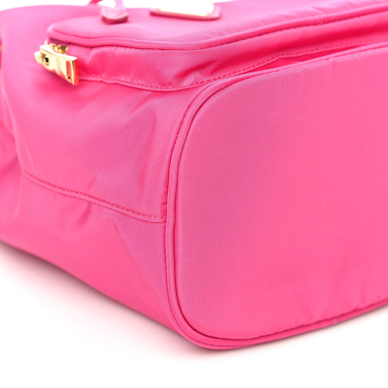 Prada Re-Nylon Saffiano Duet Bucket Crossbody Bag Fuxia 4 of 9