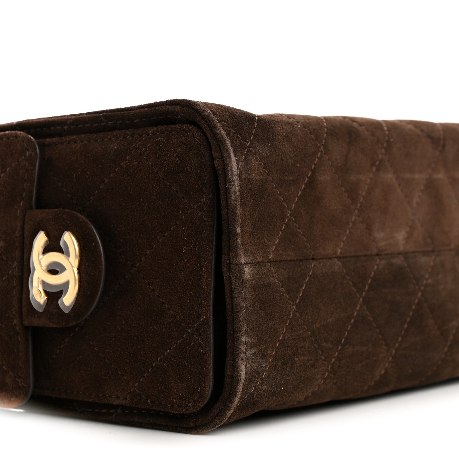 Chanel Suede Quilted Mini Chanel 25 Handbag Dark Brown 9 of 10
