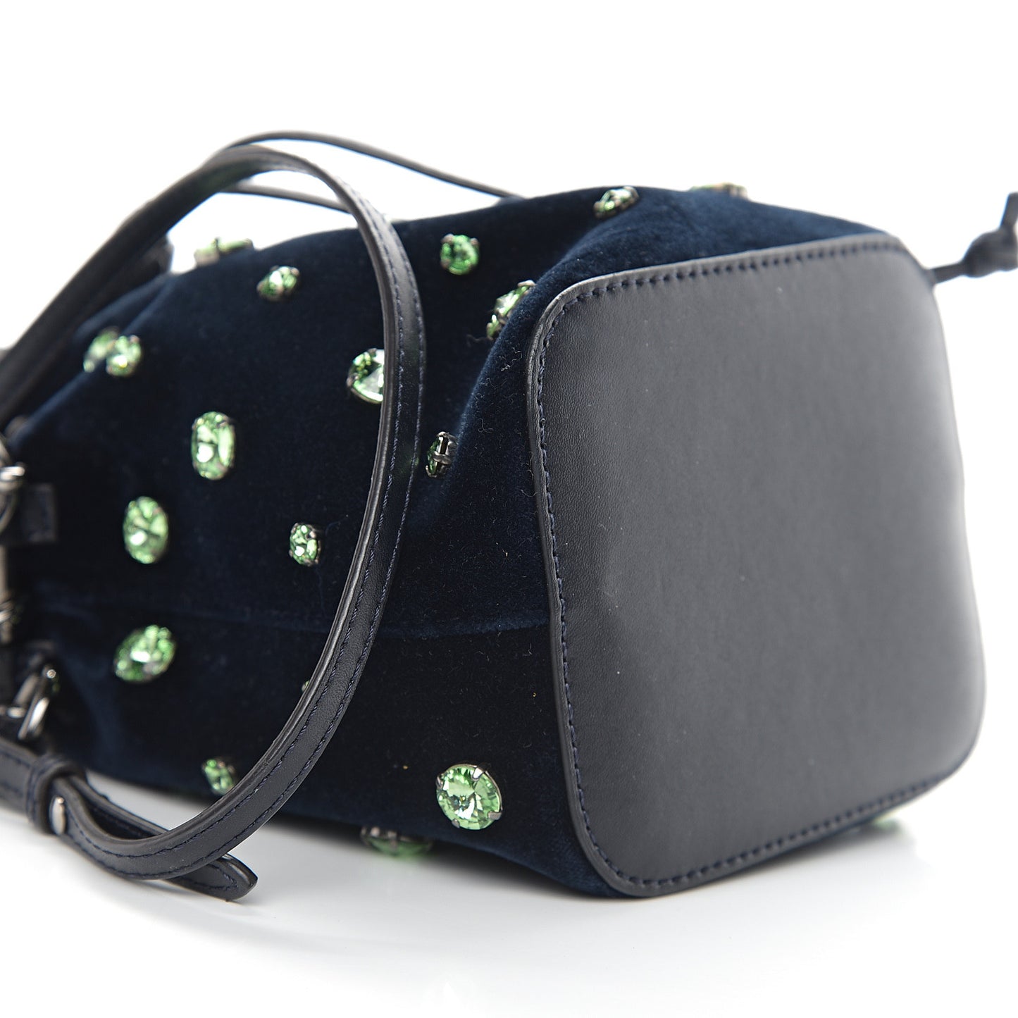 Velluto Crystal F is Mini Mon Tresor Bucket Bag Blue Notte