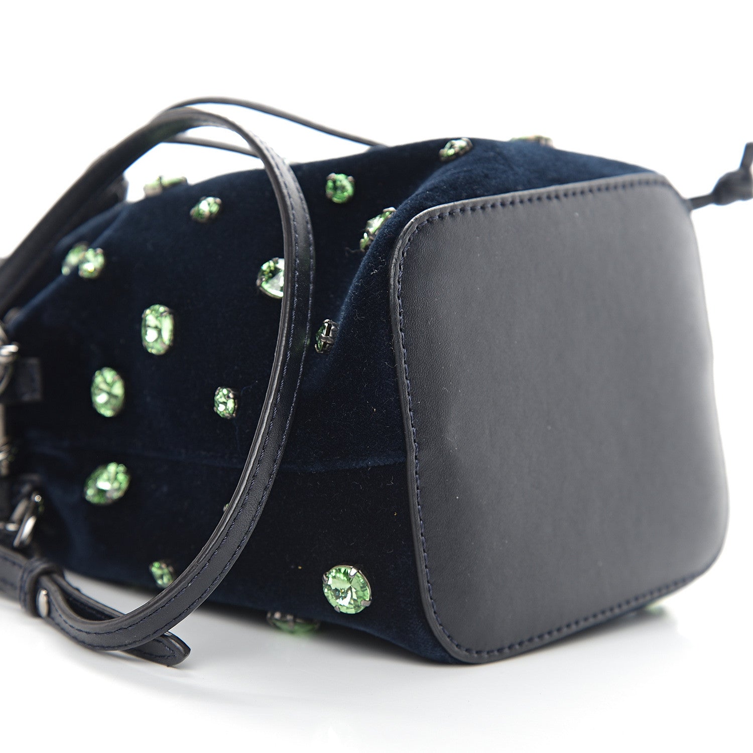 Fendi Velluto Crystal F is Mini Mon Tresor Bucket Bag Blue Notte 7 of 9