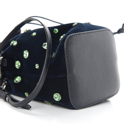 Fendi Velluto Crystal F is Mini Mon Tresor Bucket Bag Blue Notte 7 of 9