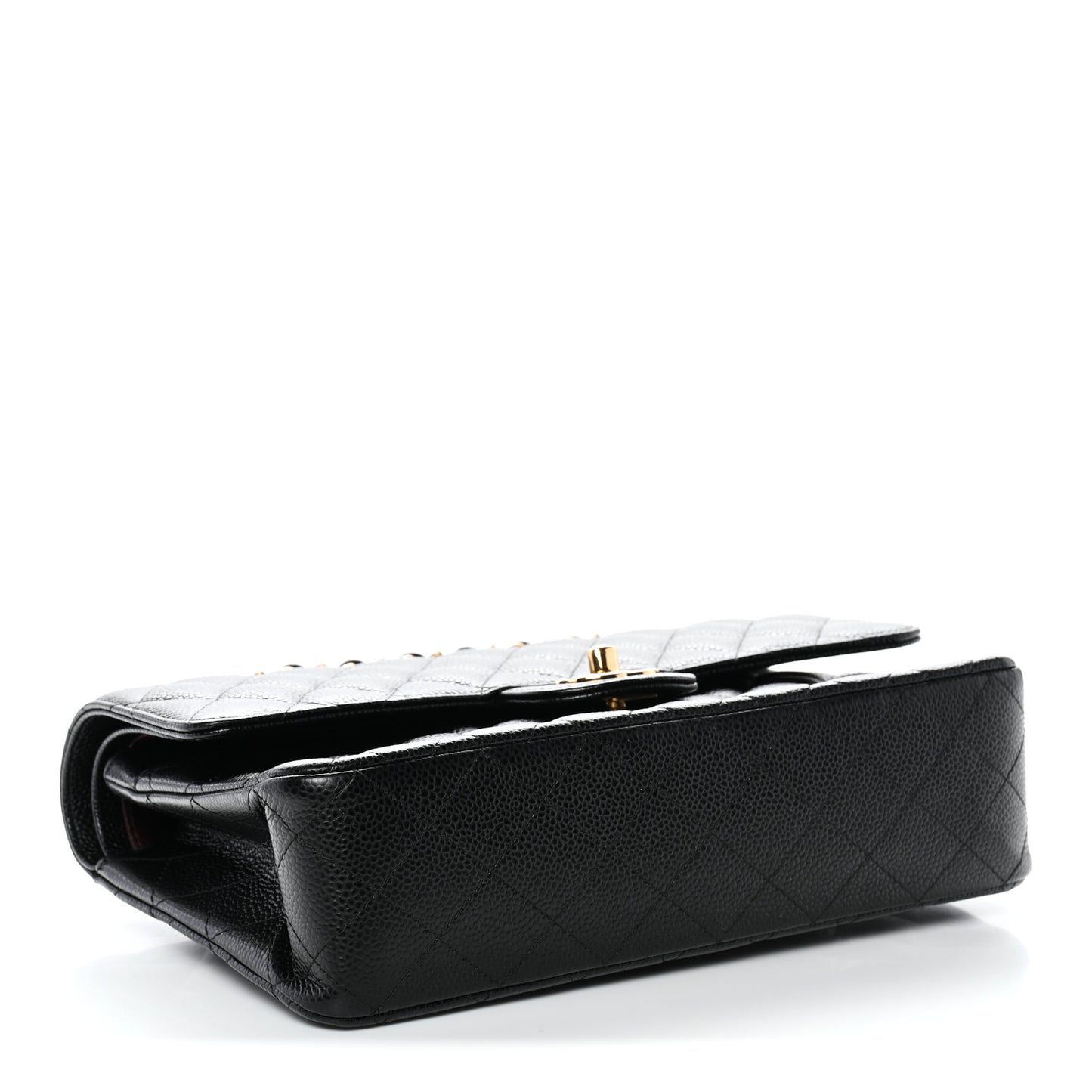 Caviar Quilted Medium Double Flap Black