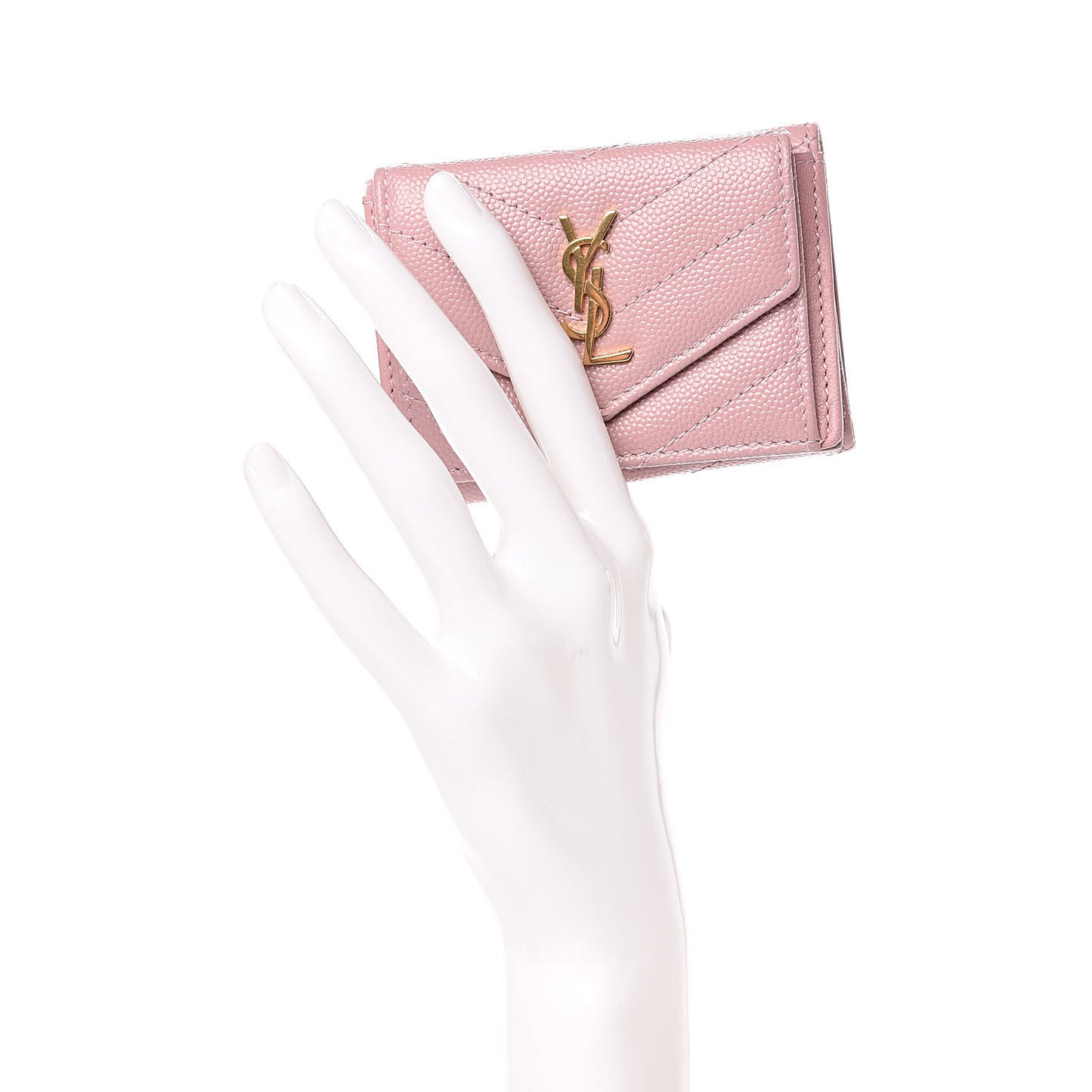 Grain De Poudre Matelasse Chevron Monogram Tiny Wallet Tender Pink